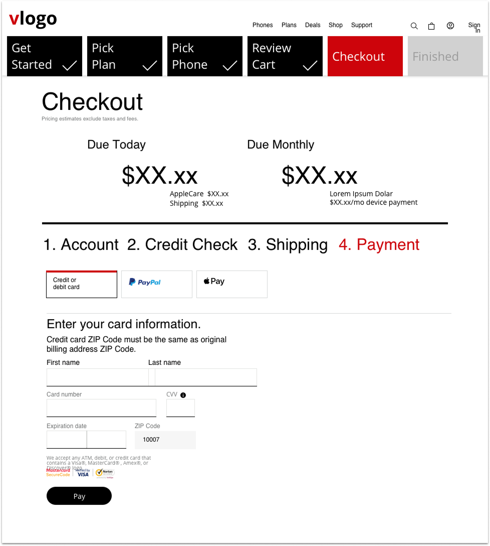 Screen 9: Payment Details - Payment method and final confirmation